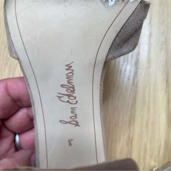 Sam Edelman Tan Suede Stacked Heel Size 8 - Picture 9 of 11